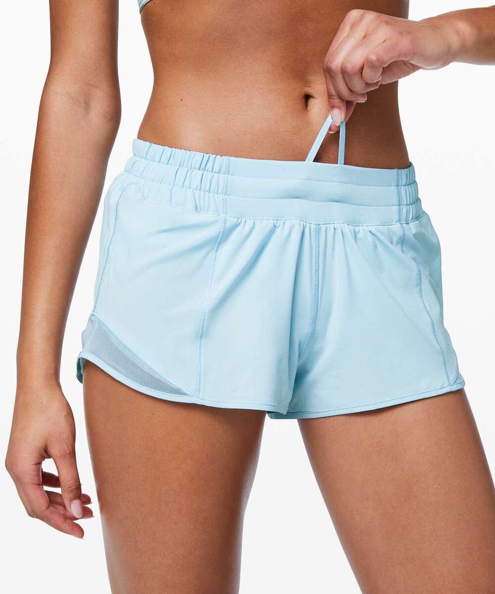 Lululemon NWT Hotty Hot Short II 2.5 Inch Lined Size 10 Light Blue Swift Fabric